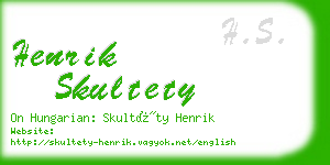 henrik skultety business card